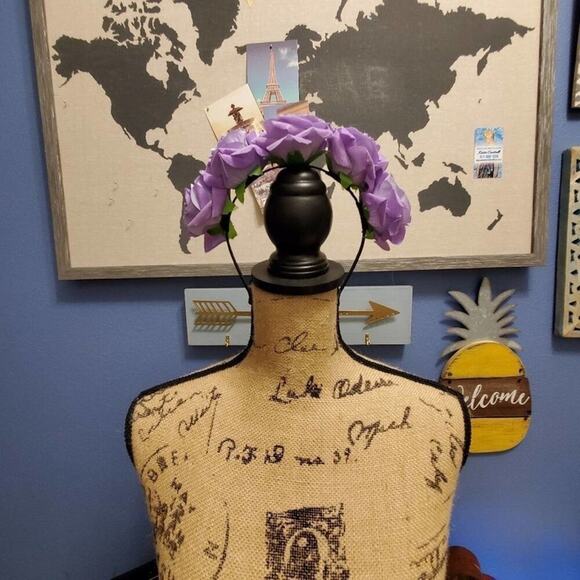 Gymboree PURPLE‎ roses rosettes headband - Picture 7 of 7